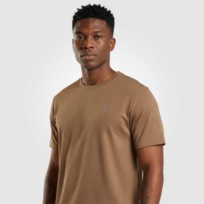 Aura Mesh Tee Unisex (Brown) - Image 1
