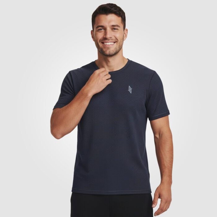 05 5 Aura Mesh Tee Unisex (Navy Blue) - Image 1