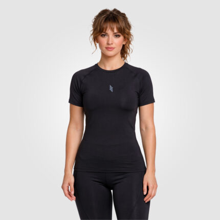 Core Compression Shirt (Black Half Sleeves)