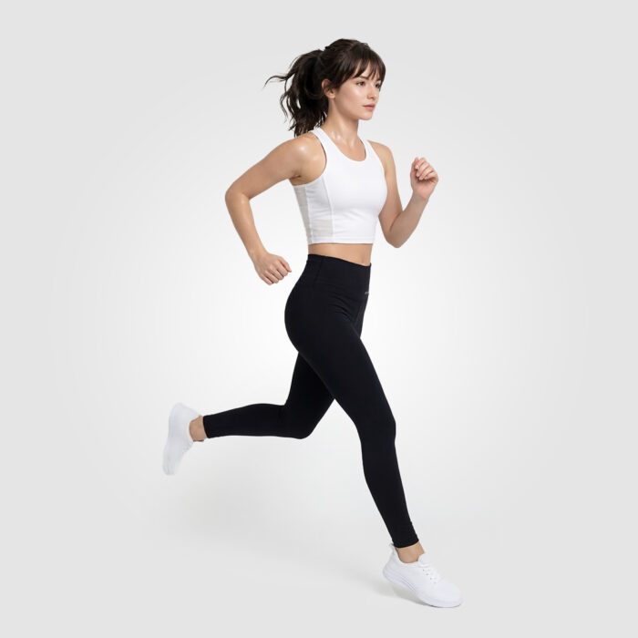 FlowMax High Waist Leggings (Black) - Image 2