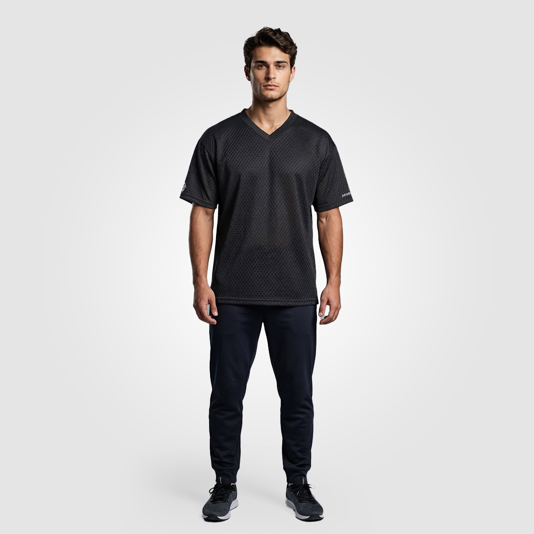26 3 Arab Gear Heavy Lifting Oversize Mesh Tee (Black) - Image 1