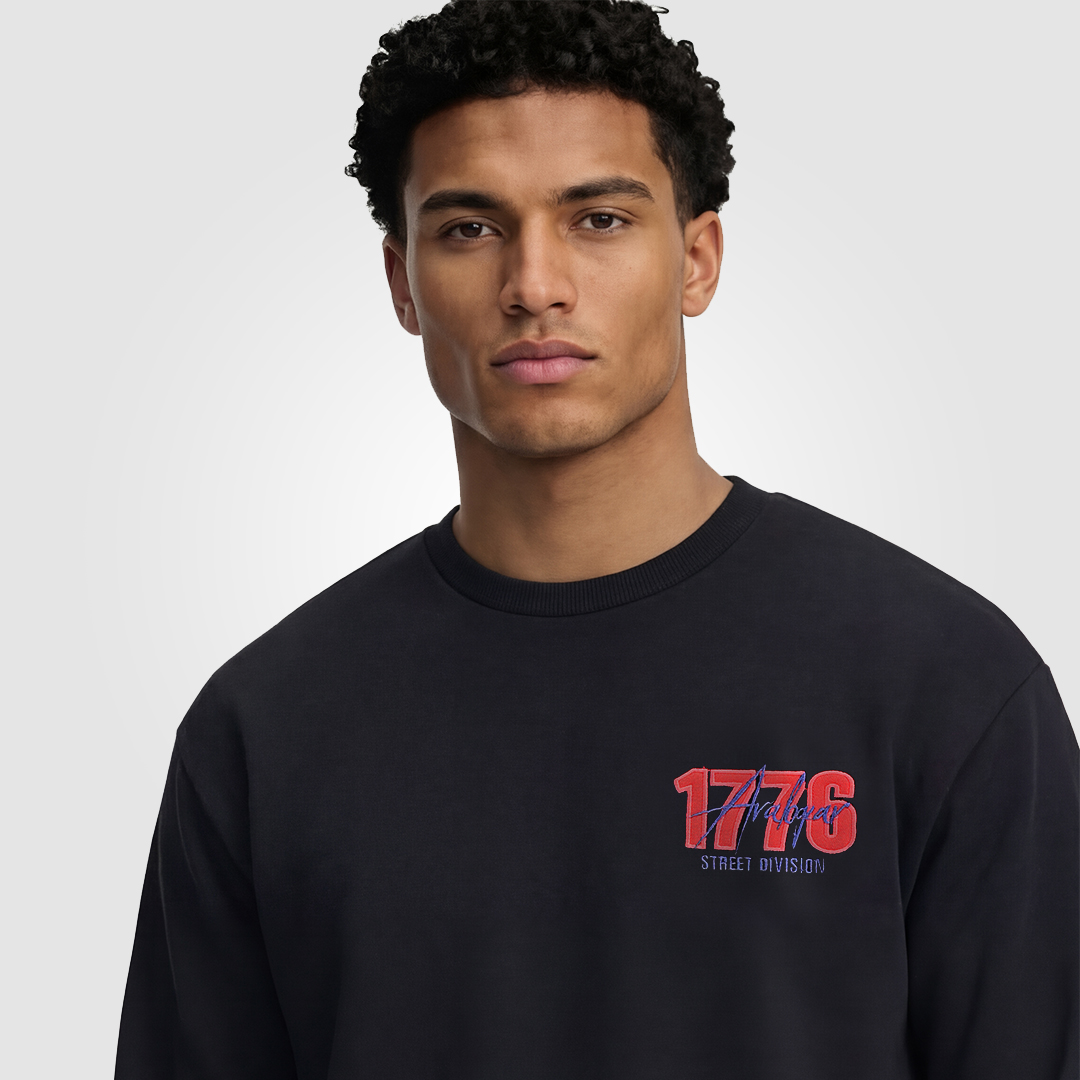 31 3 Street Davison Sweat Shirt (Black) - Image 1