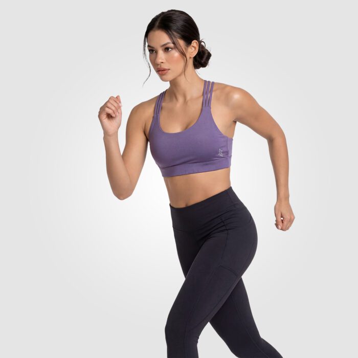 Hexa Stripe Padded Bra (Purple) - Image 4