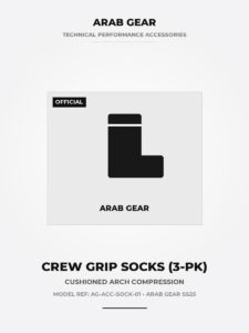 Arab Gear Athletic Crew Grip Socks (3-Pack)