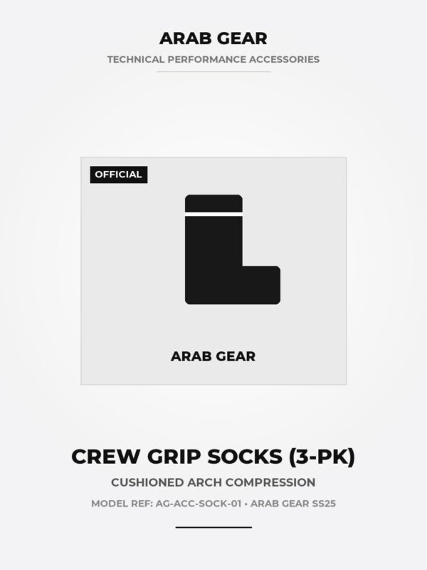 Arab Gear Athletic Crew Grip Socks (3-Pack)