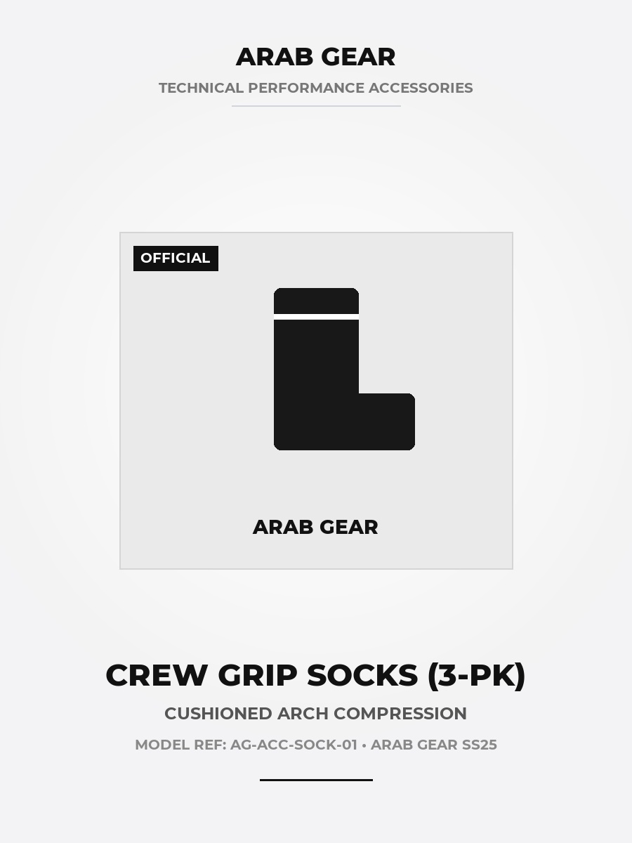 Arab Gear Athletic Crew Grip Socks (3-Pack) - Image 1