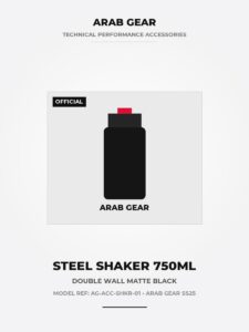 Arab Gear Matte Black Stainless Steel Shaker (750ml)