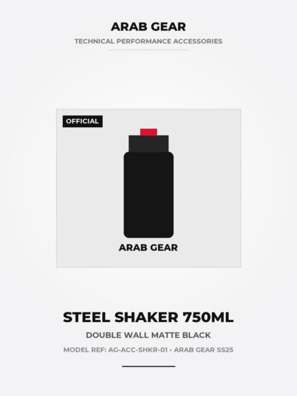 Arab Gear Matte Black Stainless Steel Shaker (750ml)