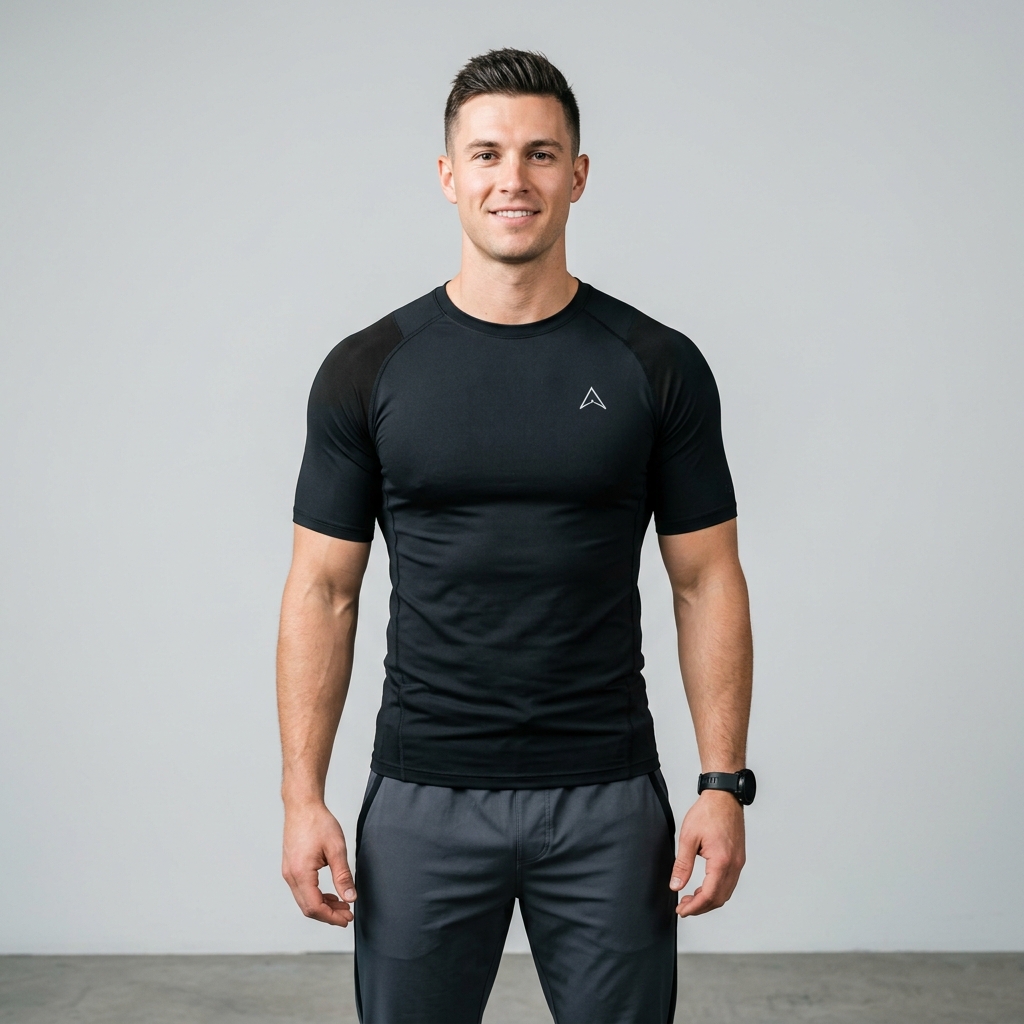 Core Compression Shirt (Black Half Sleeves) - Image 1