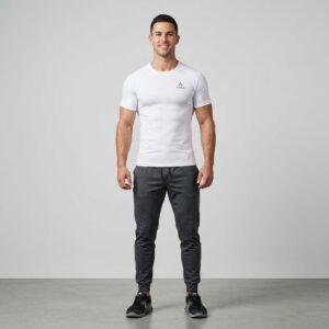 Core Compression Shirt (White Half Sleeves)