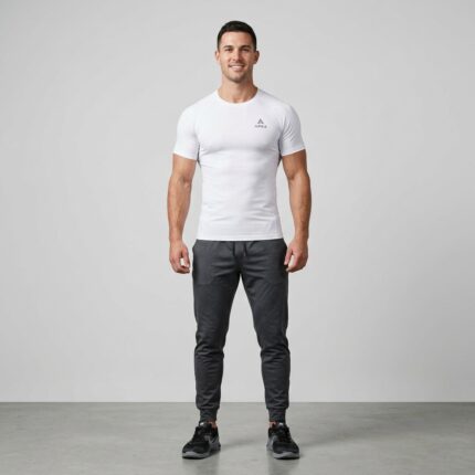 Core Compression Shirt (White Half Sleeves)