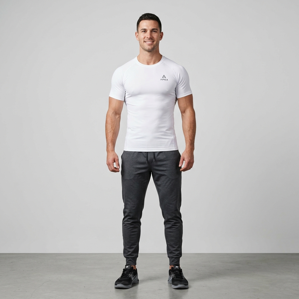 Core Compression Shirt (White Half Sleeves) - Image 1